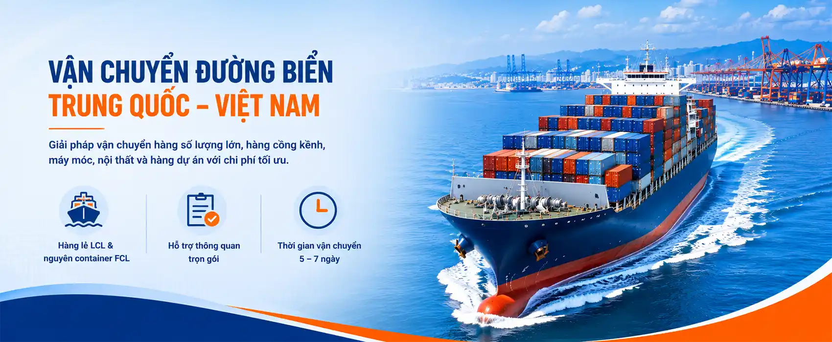 Vận chuyển đường biển Trung Quốc Việt Nam uy tín, chi phí tối ưu