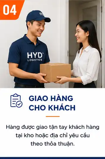Hàng được giao tận tay khách hàng tại kho hoặc địa chỉ yêu cầu theo thỏa thuận.