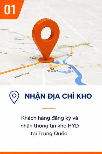 Khách hàng đăng ký và nhận thông tin kho HYD tại Trung Quốc